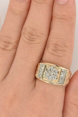 14K Gold Diamond Ring 9.17g Diamond TCW 0.3ct Size 9 RG0105