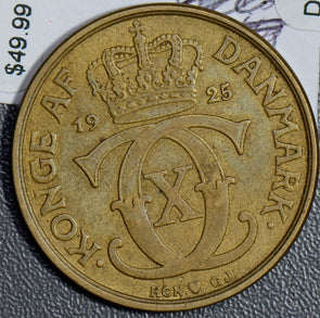 Denmark 1925 2 Kroner  D0064 combine shipping