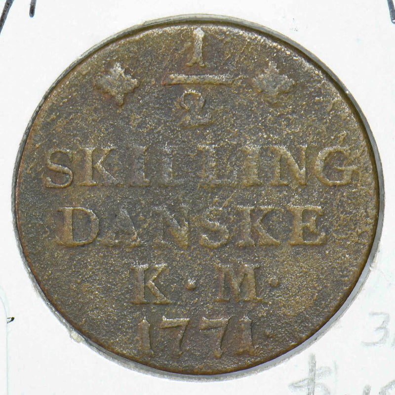 Denmark 1771 1/2 Skilling 291364 combine shipping