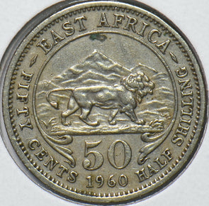East Africa 1960 50 Cents Lion animal 193899 combine shipping