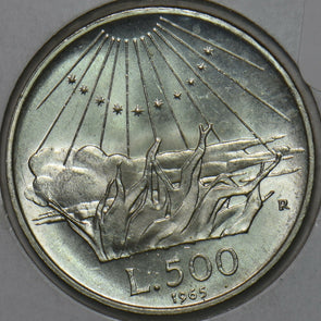 Italy 1965 500 Lira BU 296773 combine shipping