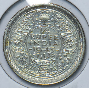 India British 1943 1/4 Rupee 294102 combine shipping