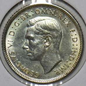 Australia 1943 D 6 Pence Kangaroo animal Emu 195605 combine shipping