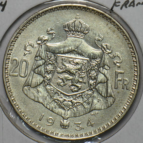 Belgium 1934 20 Francs 296792 combine shipping