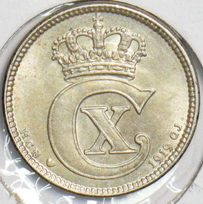 Denmark 1919 25 Ore BU 240551 combine shipping