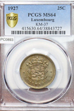 Luxembourg 1927 25 Centimes PCGS MS64 KM-37 PC0893 combine shipping