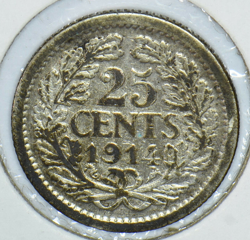 Netherlands 1914 25 Cents 291429 combine shipping