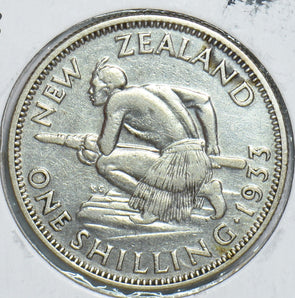 New Zealand 1933 Shilling 298646 combine shipping