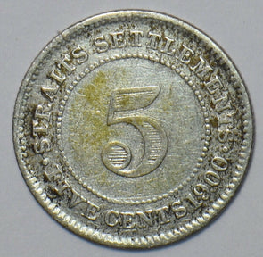 Straits Settlements 1900 5 Cents 296076 combine shipping