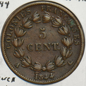 French Colonies 1844 A 5 Centimes 296810 combine shipping
