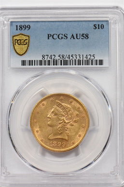 1899 $10 Liberty Head Gold Eagle PCGS AU58 PC1515