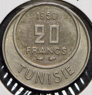 Tunisia 1950 AH 1380 20 Francs  150220 combine shipping