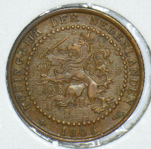 Netherlands 1906 Cent Crowned rampant lion animal 190816 combine shipping