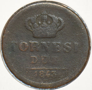 Italy 1843 2 Tornesi 902810 combine shipping