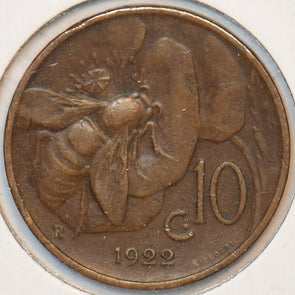 Italy 1922 10 Centesimi Honey bee animal 151062 combine shipping