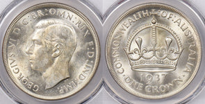 Australia 1937 Crown PCGS MS 61 Reverse is Virtually Gem PC1429 combine shipping