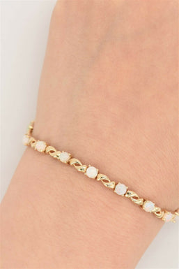 14K Gold Opal Bracelet 6.25g 7inch RG0128