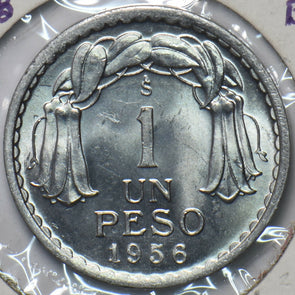 Chile 1956 S Peso BU Y-52 294908 combine shipping
