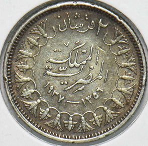 Egypt 1937 AH 1356 2 Piastres 192459 combine shipping