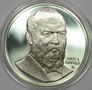 1980 's Medal Proof James Garfield in capsule 1.2oz pure silver Franklin Mint B