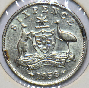 Australia 1958 6 Pence Kangaroo animal Emu 902565 combine shipping