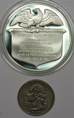 1980 's Medal Proof Martin Van Buren in capsule 1.2oz pure silver Franklin Mint