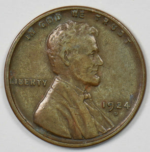 1924-D Lincoln Wheat Cent VF+ U0432