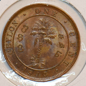 Ceylon 1943 Cent 296516 combine shipping