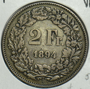Switzerland 1894 2 Francs 298050 combine shipping