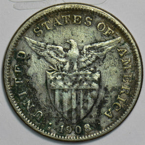 Philippines 1908 Peso 240689 combine shipping