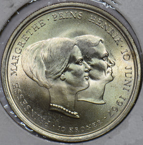 Denmark 1967 10 Kroner BU Wedding of Princess Margrethe 295025 combine shipping