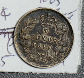 Canada 1885 5 Cents silver CA0242 combine shipping