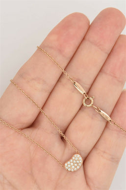 Tiffany&Co 18K Gold Diamond Necklace 3.54g Diamond TCW 0.14ct Pendant 0.38*0.25*