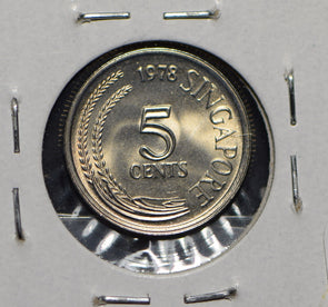 Singapore 1978 5 Cents Snake bird animal  191262 combine shipping