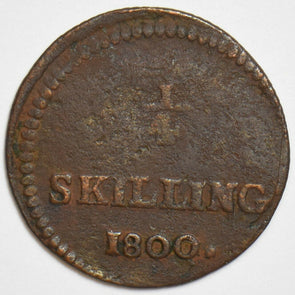 Sweden 1800 1/4 Skilling 298107 combine shipping