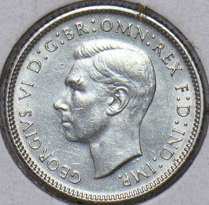 Australia 1942 D 6 Pence Kangaroo animal Emu UNC 150803 combine shipping