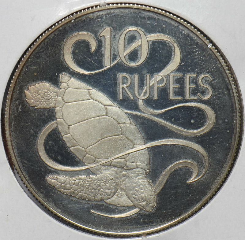 Seychelles 1974 Elizabeth II 10 Rupees Turtle animal proof 293157 combine shippi