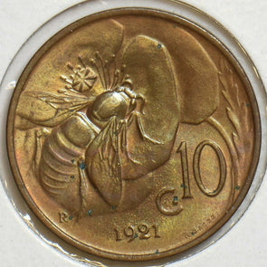 Italy 1921 R 10 Centesimi Honey bee animal 298100 combine shipping