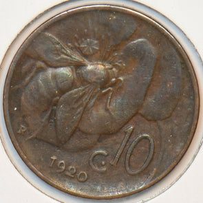 Italy 1920 10 Centesimi Honey bee animal 151064 combine shipping