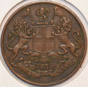 British India 1835 1/4 Anna Lion animal East India Company 240200 combine shippi