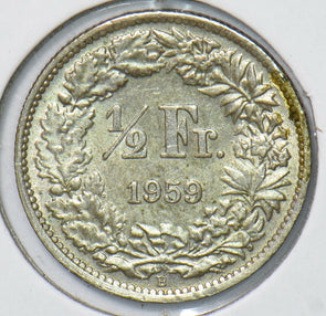 Switzerland 1959 1/2 Franc 901838 combine shipping