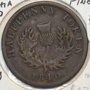 Canada 1840 Nova Scotia 1/2 Penny Token 195489 combine shipping