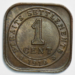Straits Settlements 1919 Cent 298409 combine shipping