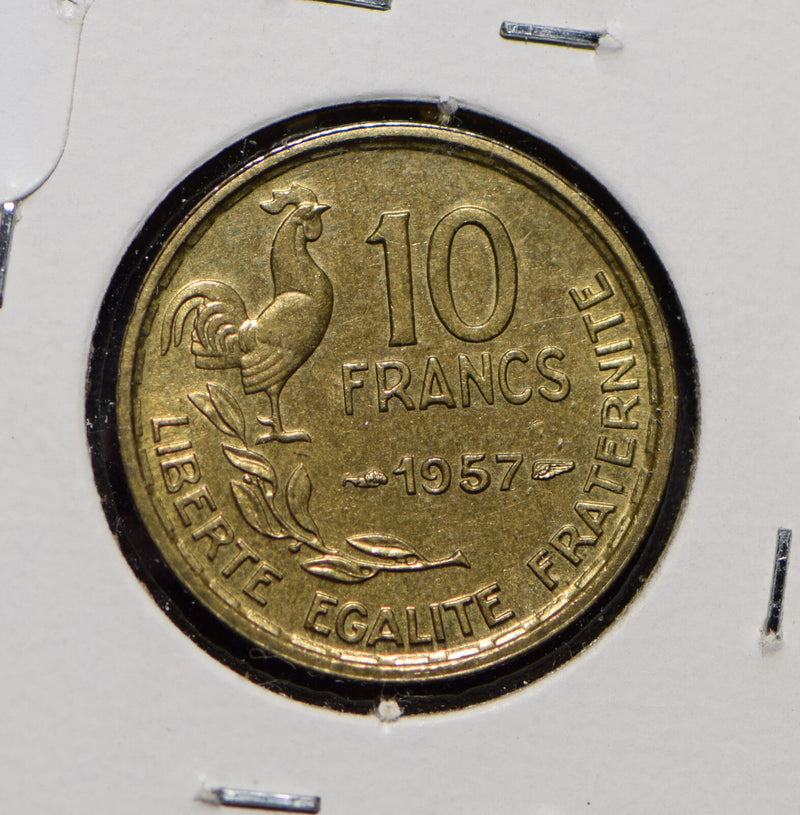France 1957 10 Francs Rooster animal  900169 combine shipping