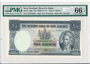 New Zealand 1960 ~7 5 Pound PMG GEM UNCIRCULATED 66 EPQ PM0126 pick# 160d combin