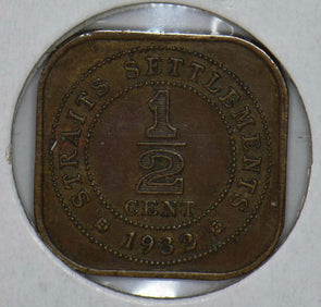 Straits Settlements 1932 George V 1/2 Cents 291098 combine shipping