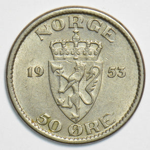 Norway 1953 50 Ore 298411 combine shipping