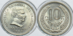 Uruguay 1953 10 Centesimos 198522 combine shipping