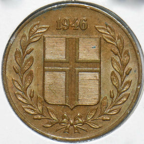 Iceland 1946 Toned UNC 5 Aurar 192351 combine shipping
