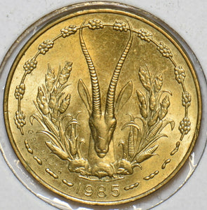 West African States 1985 5 Francs Gazelle animal 152637 combine shipping